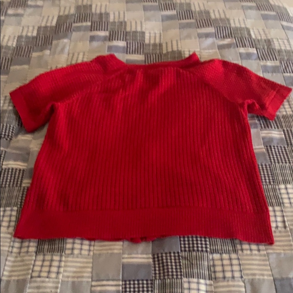 SMALL Christopher&banks Red Eyelet Top - Picture 5 of 6